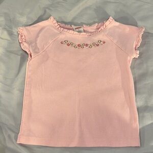 Gymboree - Pink Short Sleeve Tee with Embroidered Neckline
